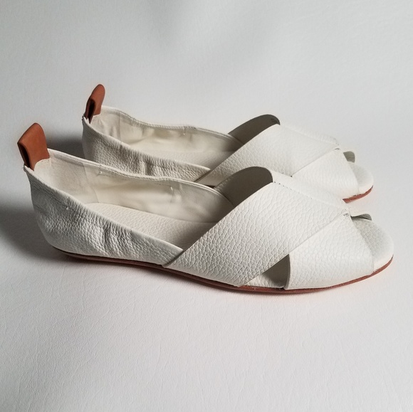 Mercedes Castillo White Leather Sandals - Picture 7 of 8